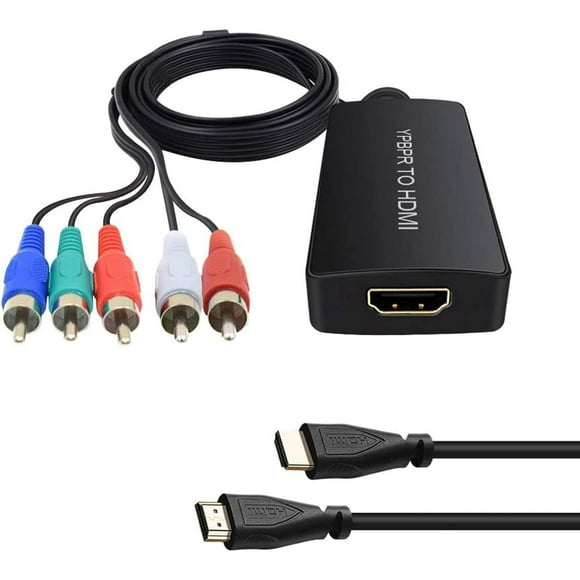 Dingsun HDMI to Component Converter HDMI to YPbPr Component RGB + R/L Audio Adapter Support 720/1080P, HDMI Converter for Apple TV, PS3/PS4, WII, Xbo