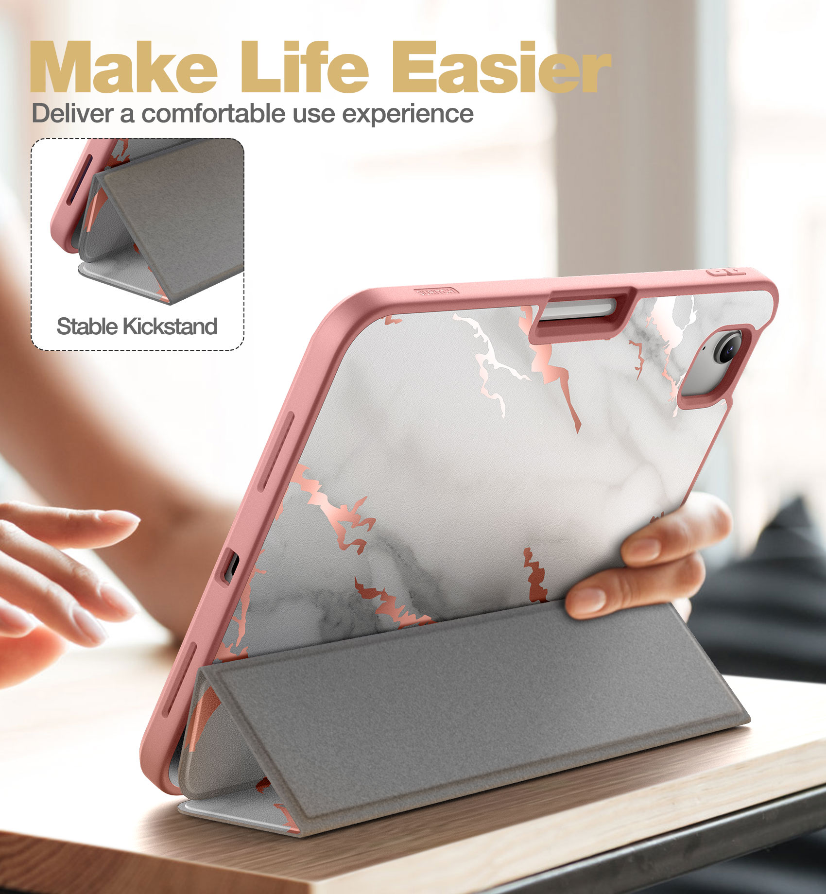 Suritch Case for iPad A16 11th Gen 11 inch 2025 / iPad 10th Gen 10.9 inch with Screen Protector and Pencil Holder Tri-fold Stand Auto Wake/Sleep