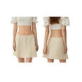 thumbnail image 3 of Rdhnmea Women's Elegant Satin Mini Skirt, Lace Trim Mini Bow Silk Skirt, 3 of 9