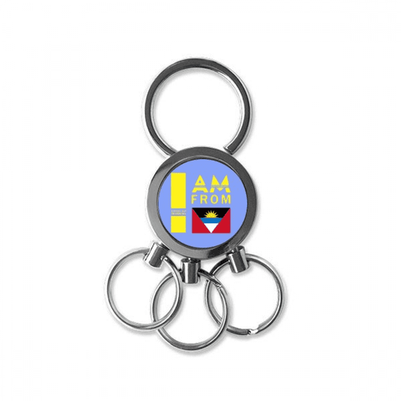 i am from antigua and barbuda stainless steel metal key holder chain keychain