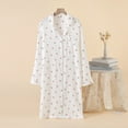 thumbnail image 2 of DHFJKG Nightgowns For Women Button Down Sleepshirt Long Sleeve Nightshirt Pajamas Turndown Collar Soft Breathable Casual Sleepdress Loungewear, 2 of 3