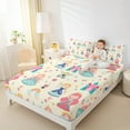 thumbnail image 4 of Manfei Cute Girly Princess Twin Sheet Sets,Magical Kids Castle Twin Fitted Sheet,Kawaii Cartoon Rainbow Flat Sheet For Girls Kids,Luxury Bedroom Decor,3-Piece, 4 of 7