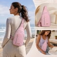 thumbnail image 5 of ROLKFUK Sling Crossbody Bag for Women, Multi Pocket Lightweight Chest Bag, Pink, 5 of 5