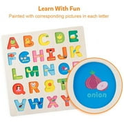 Coogam Wooden Alphabet Puzzle, ABC Letters Sorting Matching Game Educational Early Learning Toy for 3 Year Old