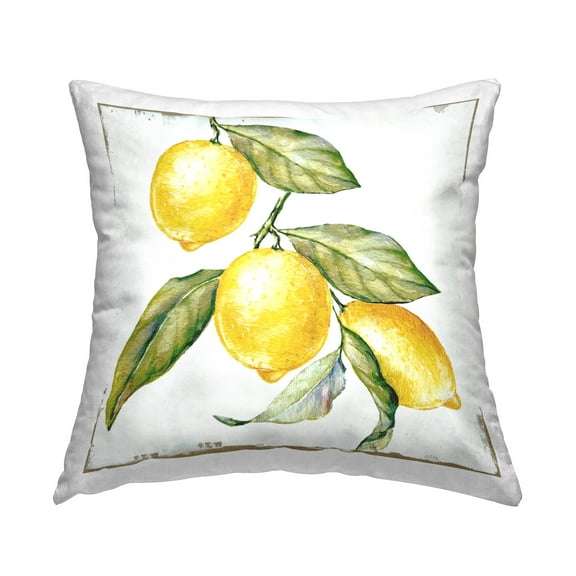 Stupell Industries Rustic Lemon Plant Decorative Printed Throw Pillow Design by GraffiTee Studios