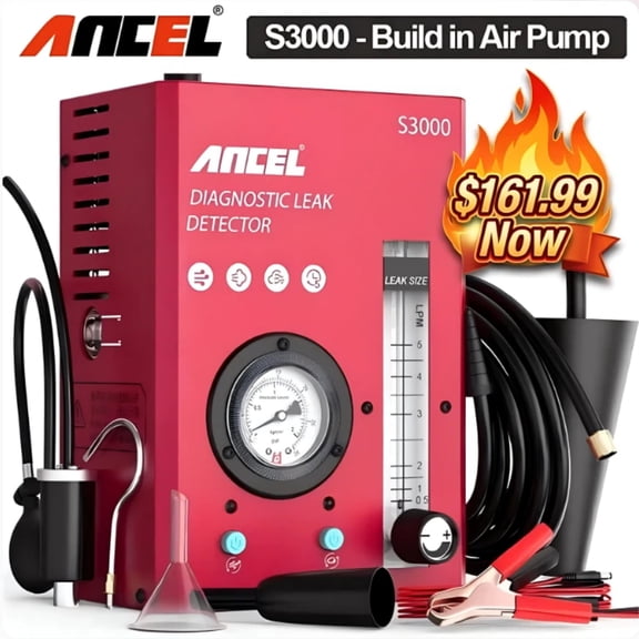 ANCEL Automotive Smoke Machine with Oil Level Gauge & Air Flow Meter Car Smoke Leak Detector Leakage Analyzer EVAP Pipe Leakage Tester Leakage Locator 12V Smoke Machine for Car Truck Motorcycle