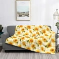 thumbnail image 2 of Yiaed Light Yellow Plaid Sunflower Print Blanket Throw Blanket Soft Cozy Flannel Blanket for Home Bed Sofa Couch Chair-40"x30", 2 of 6