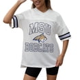 thumbnail image 2 of Women's Gameday Couture White Montana State Bobcats Iconic Oversized Fashion Jersey, 2 of 5