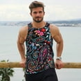thumbnail image 6 of Gukieu Paisley Print Men's Quick Dry Fitness Vest, Round Neck Sleeveless Fitness Bodybuilding Top-X-Large, 6 of 7