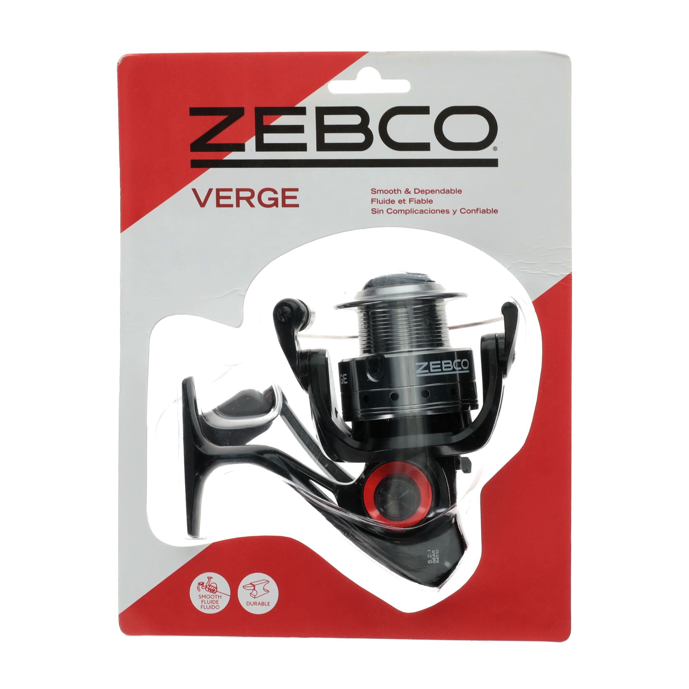 Zebco Verge Spinning Fishing Reel, Size 40 Reel, Pre-Spooled with 12-Pound Zebco Fishing Line (Clam Packaging)