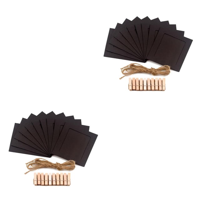 Ounissouiy 10 Uds papel foto DIY pared cadena Clip foto colgante álbum marco fiesta decoraciones Negro 2piezas