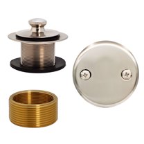 Westbrass 1-1/2" NPSM Coarse Thread Twist & Close Bathtub Drain with No-Hole Overflow, Stianless Steel