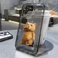 thumbnail image 1 of Cartoon Bear Transparent Phone Case For iPhone 15 14 13 12 11Pro Max Mini XS X XR 7 8 Plus SE2022 Luxury Shockproof Soft Cover Black C338 iPhone 13 Pro, 1 of 6