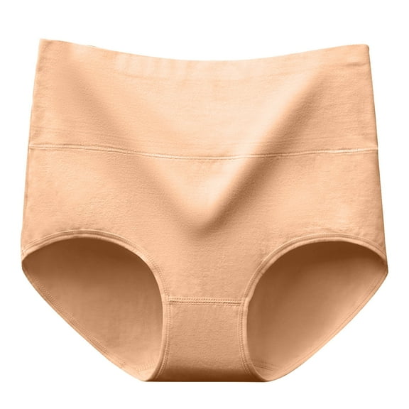 Womens Underwear Soft High Waist Breathable Solid Color Briefs Panties for Women Brief Panties for Women Cotton Briefs for Women High Waist Beige M