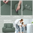 thumbnail image 5 of PiccoCasa Jacquard Sofa Covers Strech Thick Couch Slipcover, Cyan Small, 5 of 6