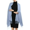 thumbnail image 3 of Dailypoc Scarf for Women Winter Women's Elegant Dressy Imitation Shawl - Soft Texture Long Scarf for Evening Gowns, Weddings & Formal Occasions,Blue 1,One Size, 3 of 6