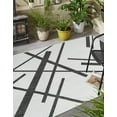 thumbnail image 3 of Unique Loom Outdoor Modern Collection Area Rug - Mikado (7' 10" x 10' Rectangle Black and White), 3 of 10