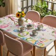 thumbnail image 3 of Easter Eggs Table Cloths for 4 Foot Rectangle Tables, Spring Watercolor Bunny Flower on Linen Patio Waterproof Elastic Fitted Tablecloths, Washable Rectangular Table Cover for Camping, 3 of 8