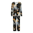 thumbnail image 4 of Tnhcen Women’s 2-Piece Halloween Print Pajamas Set V-Neck Long Sleeve Pants Nightwear Home Clothes S-3XL, 4 of 4