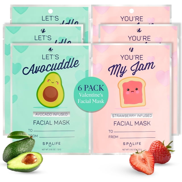 Mascarillas faciales SpaLife Let's Avouddle & You're My Jam, paquete de 6
