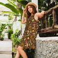 thumbnail image 2 of Balery Chrysanthemum turkey Vestidos de verano para mujer con estampado: vestido holgado sin mangas, vestido playero informal y cómodo para días calurosos., 2 of 7