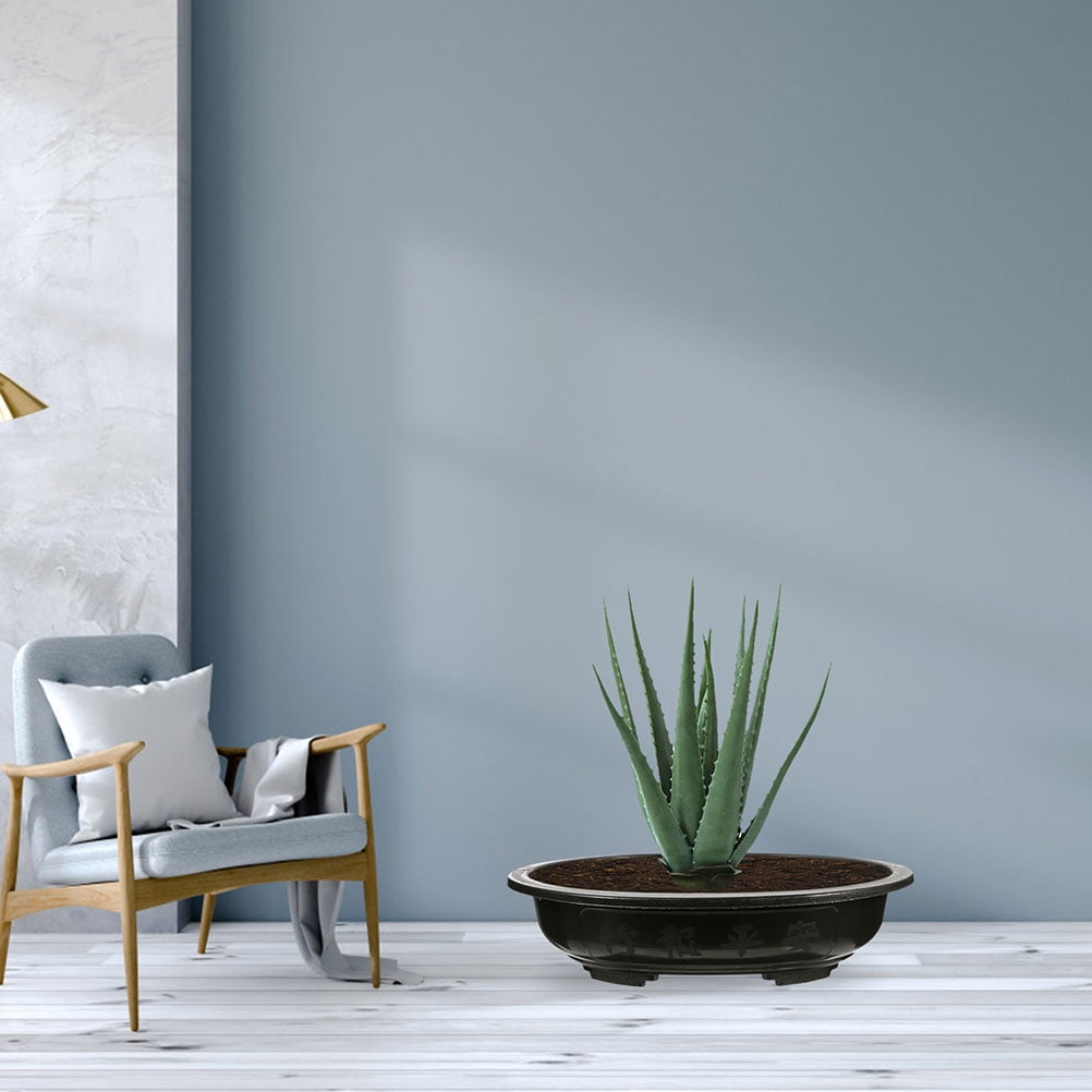 ETHZZLE Black Oval Planter Pots with Minimalist Style, PP Material for Indoor and Home Gardening Decor