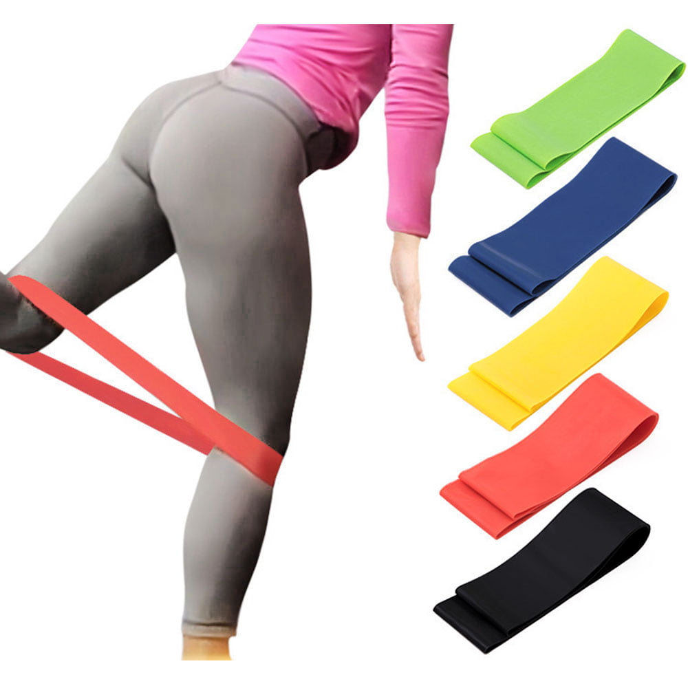5Pcs Resistance Bands Set Legs Arms Booty Yoga Pull Up Exercise Fitness Training 