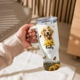thumbnail image 3 of Golden Retriever Travel Tumbler for Women,40 oz Golden Retriever Vacuum Insulated Tumbler with Custom Name, 3 of 5