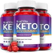 (3 Pack) Real Vita Keto ACV Gummies - Supplement for Weight Loss - Energy & Focus Boosting Dietary Supplements for Weight Management & Metabolism - Fat Burn - 180 Gummies