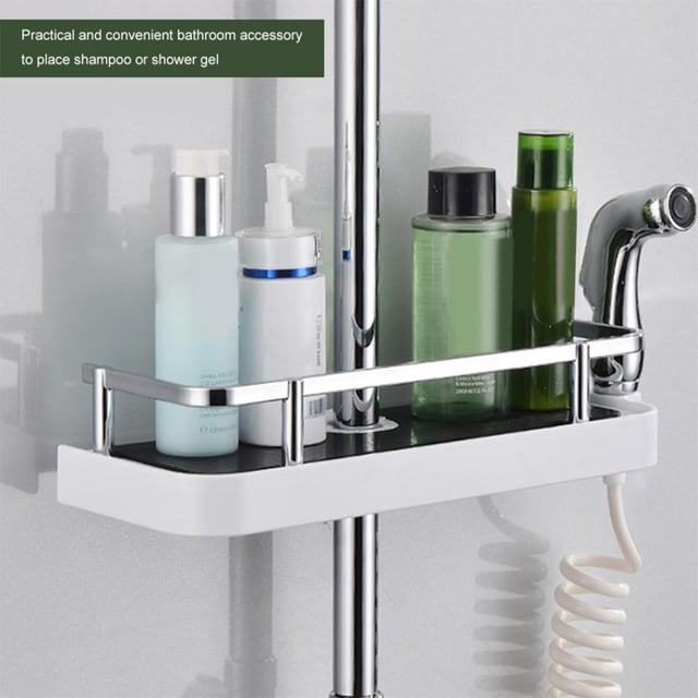 Estante de baño ajustable, soporte de almacenamiento, barra de ducha, organizador de drenaje de Gel de champú montado