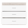 thumbnail image 4 of Knubmt Wood Storage Cabinet with Handle, 3 Drawers Dresser for Living Room, Office, Light Gray + White, 4 of 7