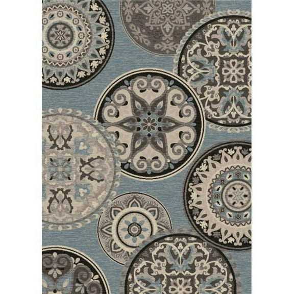 Mayberry Rug GAL8566 5X8 5 ft. 3 in. x 7 ft. 3 in. Galleria Cosmo Area Rug, Blue