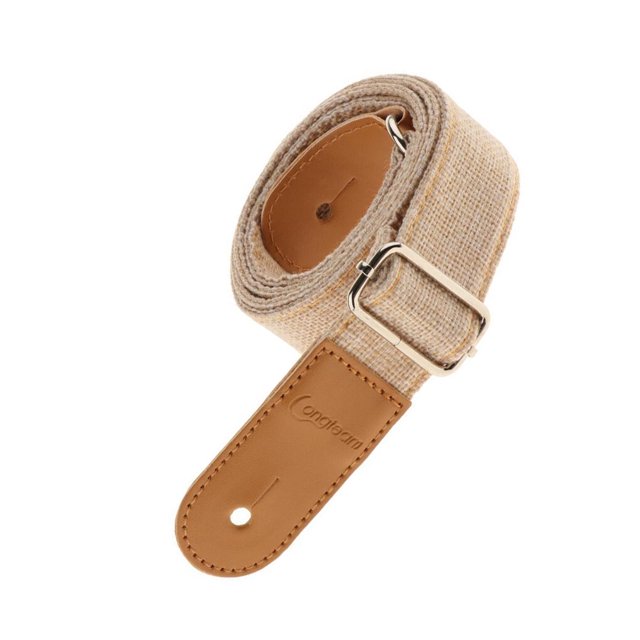 Ukulele Strap Belt with PU Leather Ends Strap Belt Musical Instrument for Ukuele 4 String Guitar Cream