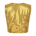thumbnail image 2 of RUNQHUI Kids Girls Boys Sequins Hip-hop Jazz Dance Waistcoat Jacket Sparkle Stage Performance Vest Gold 150, 2 of 5