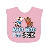 Inktastic Moo Moo I'm 1 with Cute Holstein Cows Boys or Girls Baby Bib
