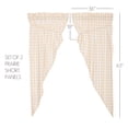 thumbnail image 2 of VHC Brands Annie Buffalo Check Cotton Farmhouse Curtains Rod Pocket Drawstring Ties Prairie Panel Pair, 63x36x18, Tan, 2 of 7