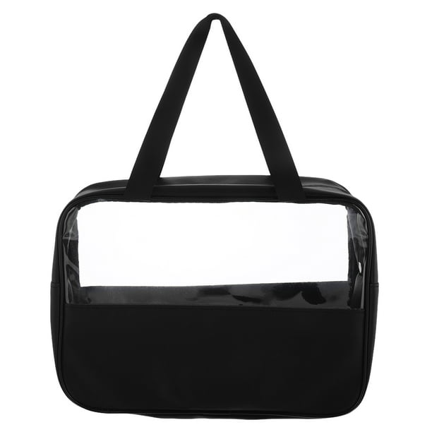 Bolsa de maquillaje impermeable, neceser de viaje con asa, transparente, neceser de viaje, neceser transparente, neceser de maquillaje, neceser portátil para mujer