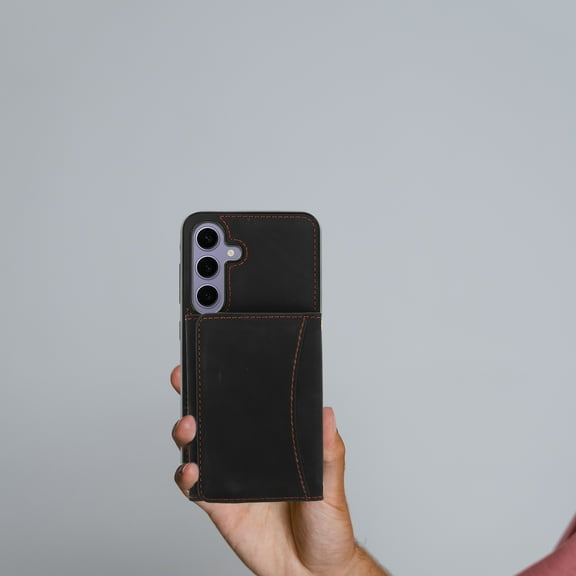 Luxshiny Black Mobile Phone Cover with Card Slot and Easy Grip Design