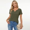 thumbnail image 4 of SUNBS Shirts for Women Short Sleeve Blouses Summer V Neck Tops Casual Dressy Boho Tunic Business Work Clothes School Outfit, 4 of 8