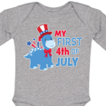 thumbnail image 4 of Inktastic My First 4th of July with Dinosaur Boys or Girls Long Sleeve Baby Bodysuit, 4 of 5