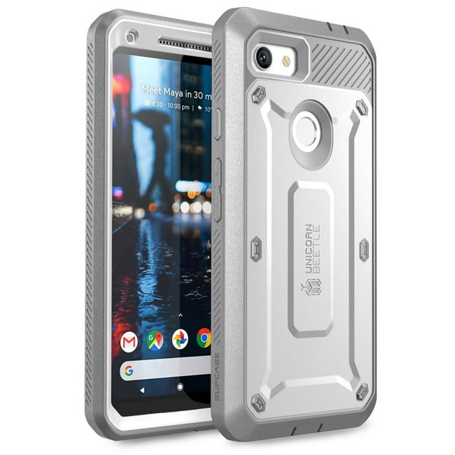 SUPCASE Unicorn Beetle Pro Series Designed for Google Pixel 3a XL Case, Full-Body Rugged Holster Case with Built-in Screen Protector for Google Pixel 3a XL 2019 Release (White)
