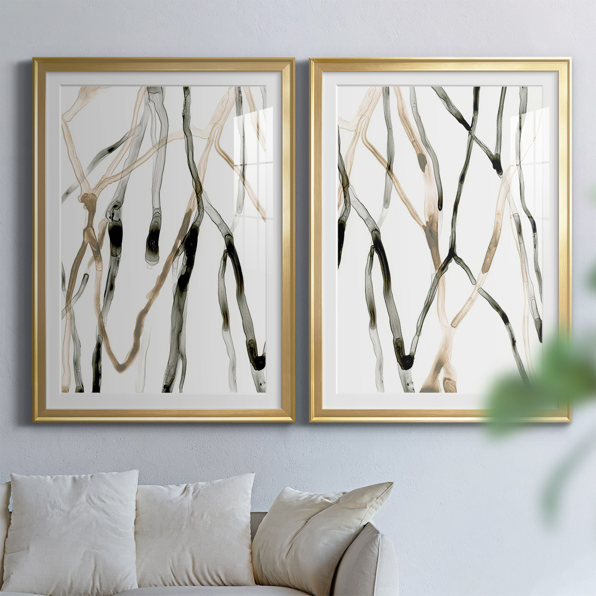 Wexford Home Runnel XI Premium Framed Print, 26.5" x 36.5" - Ready to Hang, Gold (Set of 2)