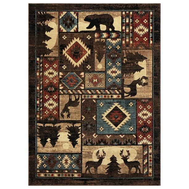 Home Dynamix Buffalo Rustic Area Rug, Bear, 7'10"x10'5" Rectangle