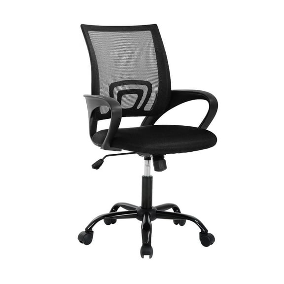 YRLLENSDAN Mesh Ergonomic Office Chair with Breathable Backrest and Lumbar Support Adjustable Desk Chair with Wheels Computer Chairs with Armrest for Adults, Black
