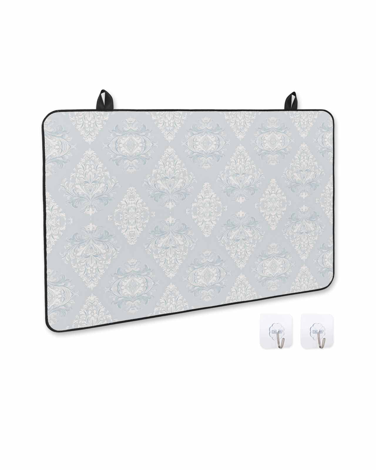 nqOlkjepod Large Induction Cooktop Protector Mat 28.5"x20.5", Blue Beige Floral Boho Stove Top Covers for Electric Stove, Retro Ethnic Tribe Abstract Art Stove Burner Cover Mats Stove Cover