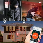 Wireless Smart Security Alarm Siren with Burglar Alarm Host, SOS Button, Infrared Motion, Door Window Sensor, Remote Controller, GSM Alarm System Home Security DIY Kit