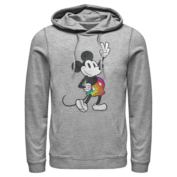 Men's Disney Mickey & Friends Mickey Mouse Plaid Shorts Hoodie Color: Athletic Heather Size: XL