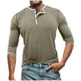 thumbnail image 2 of pstuiky Camisas casuales de manga larga para hombre, Cárdigan informal de color liso con botones para hombre, manga larga y cuello redondo top de hombre s, 2 of 8