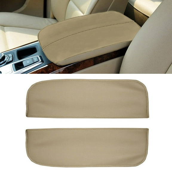 2PCS Beige Look Center Console Armrest Cover For BMW For X5 E70 X6 E71 2008-2013