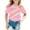 Pink, variant on Toddler Girls T-Shirts Summer Gradient Letter Printed Round Neck Short Sleeve Multicolor Tee Children Girls Comfortable Style Loungewear T-Shirts，1 -2 Years